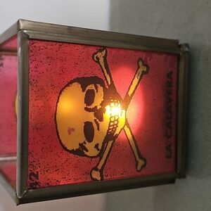 Handcrafted Mexican Lotería Candle Holder – La Calavera